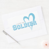 Sticker Rectangulaire J'aime mon soldat (Enveloppe)