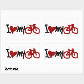 Sticker Rectangulaire J'aime mon vélo (Feuille)