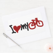 Sticker Rectangulaire J'aime mon vélo (Enveloppe)