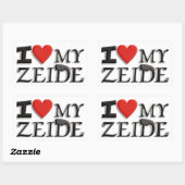 Sticker Rectangulaire J'aime mon Zeide (Feuille)