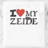Sticker Rectangulaire J'aime mon Zeide (Sac)