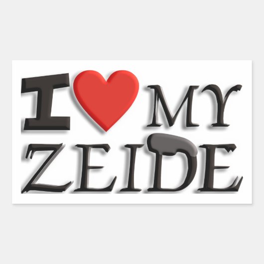 Sticker Rectangulaire J'aime mon Zeide (Devant)