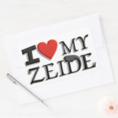 Sticker Rectangulaire J'aime mon Zeide (Enveloppe)