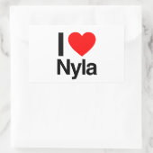 Sticker Rectangulaire j'aime nyla (Sac)