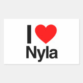 Sticker Rectangulaire j'aime nyla (Devant)