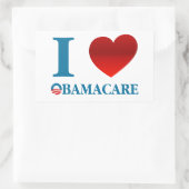 Sticker Rectangulaire J'aime Obamacare (Sac)