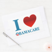 Sticker Rectangulaire J'aime Obamacare (Enveloppe)