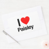 Sticker Rectangulaire j'aime paisley (Enveloppe)
