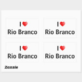 Sticker Rectangulaire J'aime Rio Branco (Feuille)