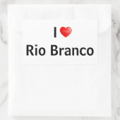 Sticker Rectangulaire J'aime Rio Branco (Sac)