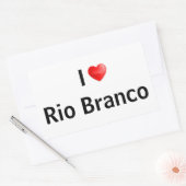 Sticker Rectangulaire J'aime Rio Branco (Enveloppe)
