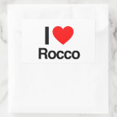 Sticker Rectangulaire j'aime rocco (Sac)