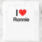 Sticker Rectangulaire j'aime ronnie (Sac)