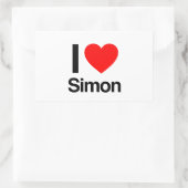 Sticker Rectangulaire j'aime simon (Sac)