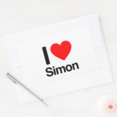Sticker Rectangulaire j'aime simon (Enveloppe)