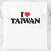 STICKER RECTANGULAIRE J'AIME TAIWAN (Sac)