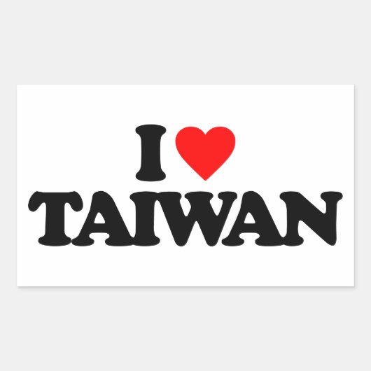 STICKER RECTANGULAIRE J'AIME TAIWAN (Devant)
