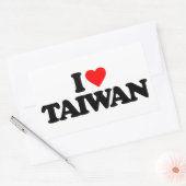 STICKER RECTANGULAIRE J'AIME TAIWAN (Enveloppe)