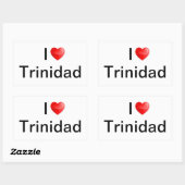 Sticker Rectangulaire J'aime Trinidad (Feuille)