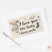 Sticker Rectangulaire J'aime Vous Comme Dobby Aime Les Chaussettes (Enveloppe)