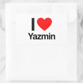 Sticker Rectangulaire j'aime yazmin (Sac)