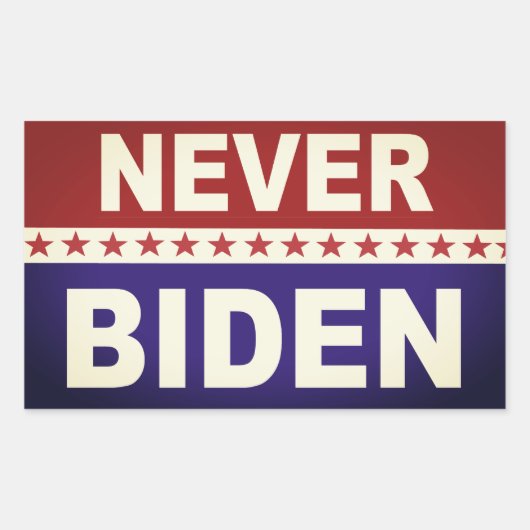 Sticker Rectangulaire Jamais Biden (Devant)