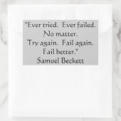 Sticker Rectangulaire Jamais essayé, Jamais Échoué Sticker. (Sac)