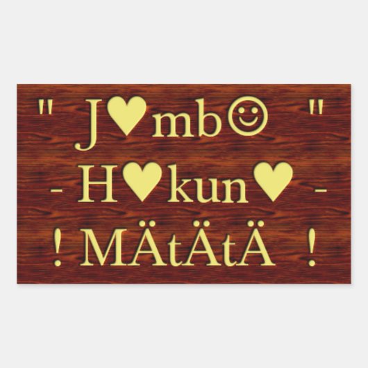 Sticker Rectangulaire Jambo Hakuna Matata : Art africain Imprimer/Graphi (Devant)