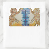 Sticker Rectangulaire Jambo Jumbo African Kids Elephants Art Imprimer (Sac)