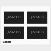 Sticker Rectangulaire James Nom personnalisé (Feuille)