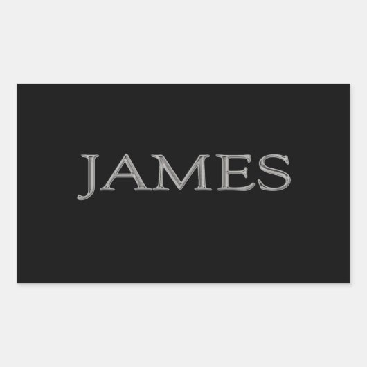 Sticker Rectangulaire James Nom personnalisé (Devant)