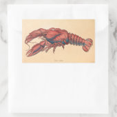 Sticker Rectangulaire James Sowerby Homard serbé (Sac)