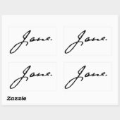Sticker Rectangulaire Jane comme dans Jane Austen, signature (Feuille)