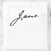 Sticker Rectangulaire Jane comme dans Jane Austen, signature (Sac)