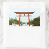 Sticker Rectangulaire Japon dans l'autocollant d'hiver (Sac)