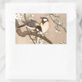 Sticker Rectangulaire Japonais Asiatique Koson Bird Chickadee Songbird (Sac)
