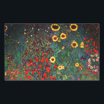 Sticker Rectangulaire Jardin aux fleurs Gustav Klimt<br><div class="desc">Stickers avec peinture à l’huile de Gustav Klimt Jardin avec tournesols (1907). Un beau jardin de tournesols et de belles fleurs bleues,  rouges,  violettes,  roses et blanches. Un grand cadeau pour les amateurs d'art Art Nouveau et autrichien.</div>