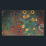 Sticker Rectangulaire Jardin aux fleurs Gustav Klimt<br><div class="desc">Stickers avec peinture à l’huile de Gustav Klimt Jardin avec tournesols (1907). Un beau jardin de tournesols et de belles fleurs bleues,  rouges,  violettes,  roses et blanches. Un grand cadeau pour les amateurs d'art Art Nouveau et autrichien.</div>