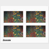 Sticker Rectangulaire Jardin aux fleurs Gustav Klimt (Feuille)