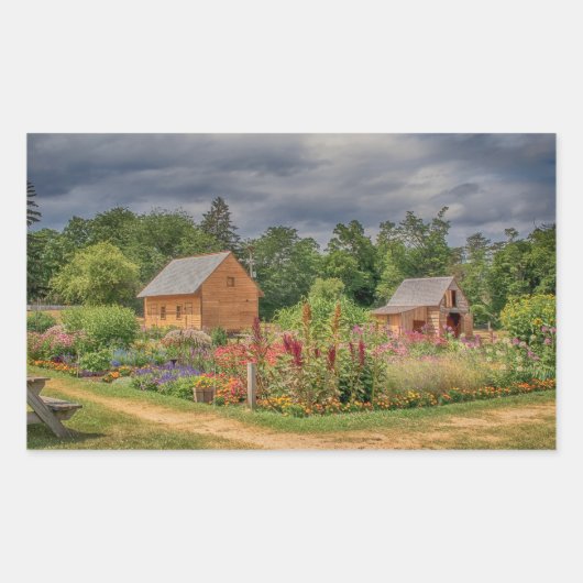 Sticker Rectangulaire Jardin dans les Adirondacks (Devant)