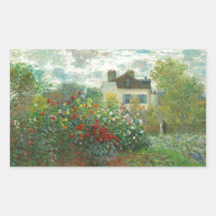Sticker Rectangulaire Jardin d'artiste de Monet à Argenteuil Peinture