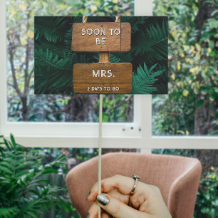 Sticker Rectangulaire Jardin de Mariée Fleurs Botaniques Vertes et Acces