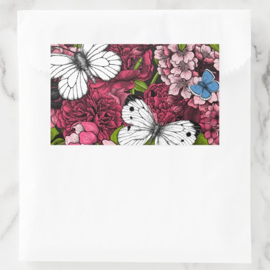 Sticker Rectangulaire Jardin de printemps 2 (Sac)