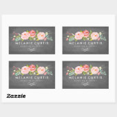 Sticker Rectangulaire Jardin de roses Tableau craie Entreprise florale (Feuille)