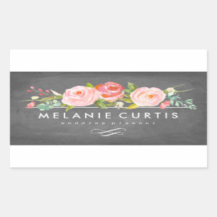 Sticker Rectangulaire Jardin de roses Tableau craie Entreprise florale