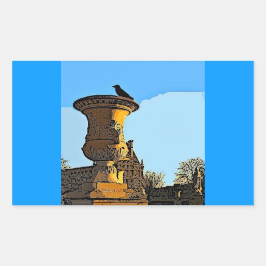 Sticker Rectangulaire Jardin des Tuileries Crow - Peinture (Devant)