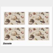 Sticker Rectangulaire Jardin d'escargots Animaux de compagnie Gastropod  (Feuille)