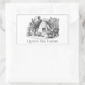 Sticker Rectangulaire Jardin Queen Bee Hive Promotionnels (Sac)