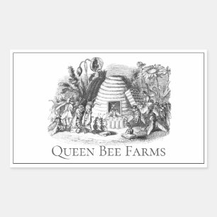 Sticker Rectangulaire Jardin Queen Bee Hive Promotionnels