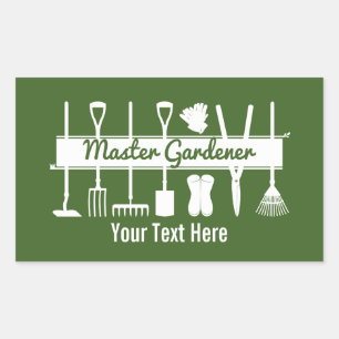 Sticker Rectangulaire Jardinier principal de forêt verte moderne personn